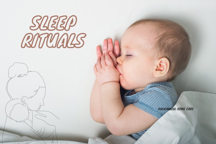Baby peacefully sleeping with hands clasped, representing the effective sleep rituals promoted by Kalaimagal Home Care for infants in Coimbatore