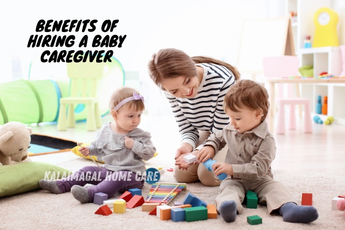 Kalaimagal Home Care caregiver engaging toddlers in playful learning activities at home in Coimbatore