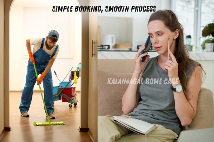 Easy maid service booking and reliable house cleaning solutions for Kalaimagal Home Care in Coimbatore
