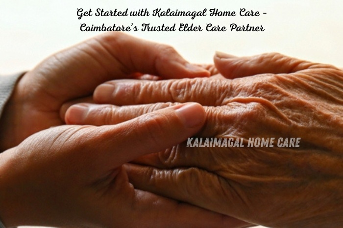 Kalaimagal Home Care in Coimbatore – trusted partner for senior citizen support at home-Gentle hands holding elderly hands